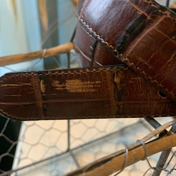 Brighton reversible Brown black crocodile print belt size 32 - Picture 2 of 5